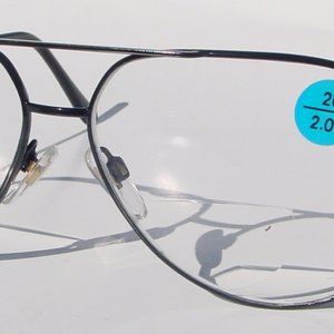 (NWT) Vintage 90's Aviator Metal Bi-Focal Reading Glasses (S. Black)